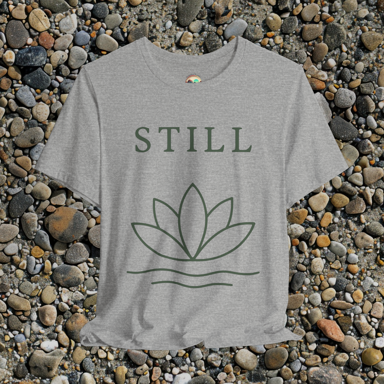 🧘 STILL T-Shirt – Minimalist Lotus Flower | Innerverse & Soulful Apparel Athletic Heather