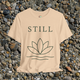 🧘 STILL T-Shirt – Minimalist Lotus Flower | Innerverse & Soulful Apparel Heather Sand Dune