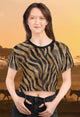 The Tiger Stripe Crop Top - Bold & Fierce Animal Print Tee Black stitching
