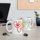 11 oz vet appreciation mug on desk with two mugs visible – left and right design context