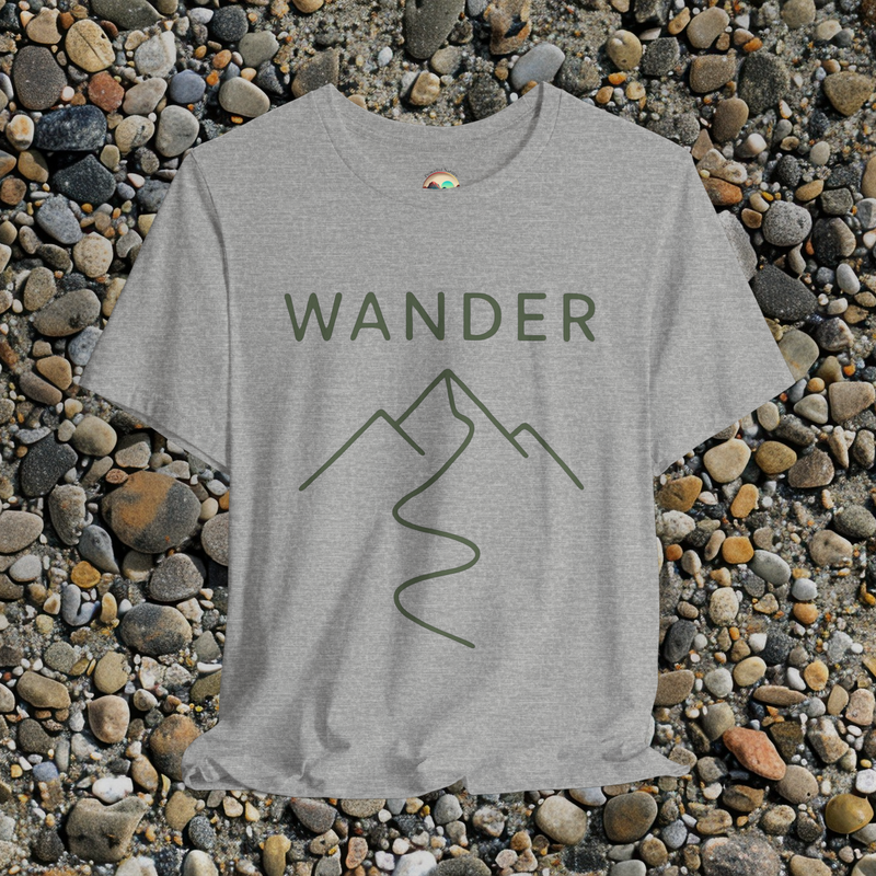 🥾 The Wanderer T-Shirt – Minimalist Mountain Trail Graphic Tee for Nature Lovers Athletic Heather
