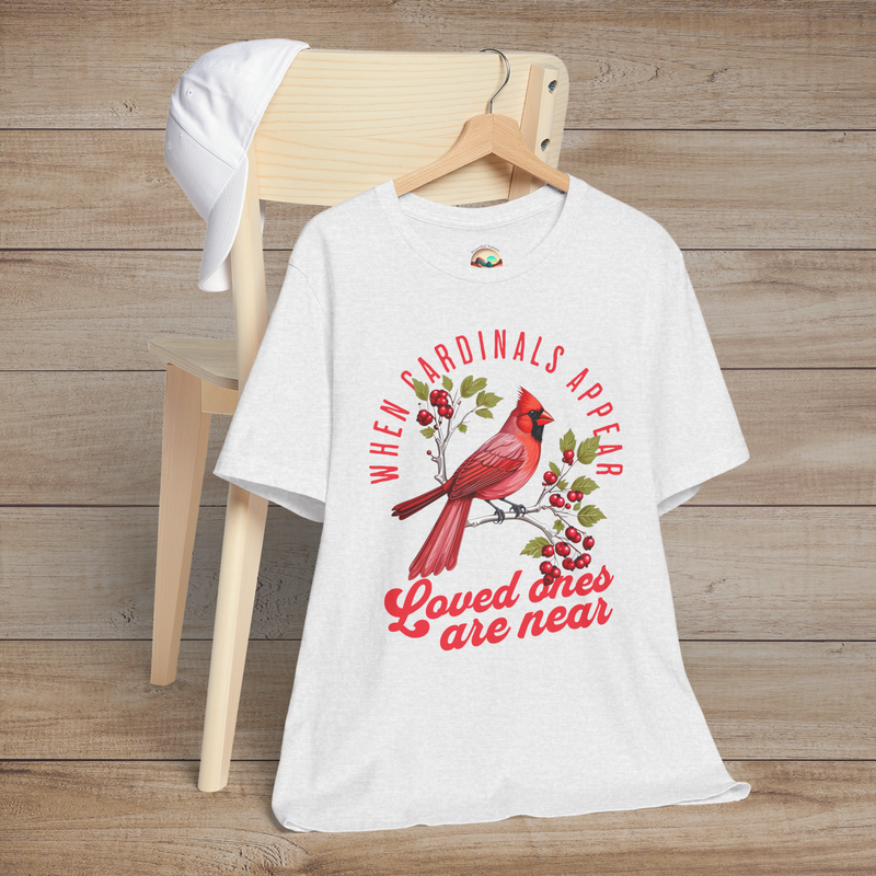 The “When Cardinals Appear" T-Shirt – Memorial & Spiritual Tee Ash