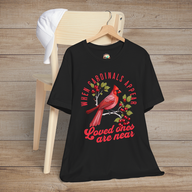 The “When Cardinals Appear" T-Shirt – Memorial & Spiritual Tee Black