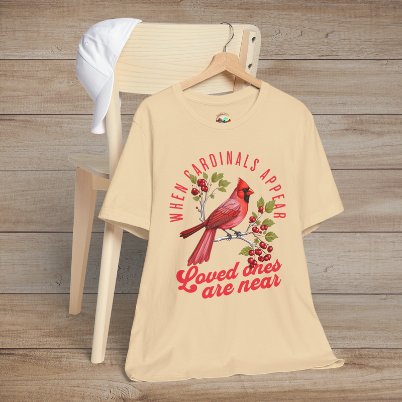 The “When Cardinals Appear" T-Shirt – Memorial & Spiritual Tee Soft Cream