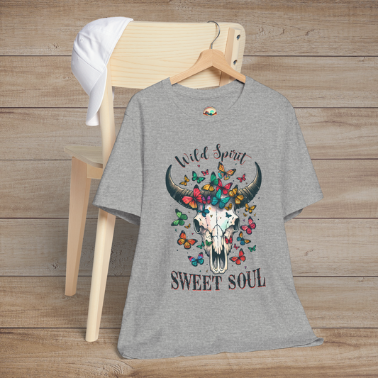 The Wild Spirit Sweet Soul T-Shirt - Boho Chic Free Spirit Tee Athletic Heather