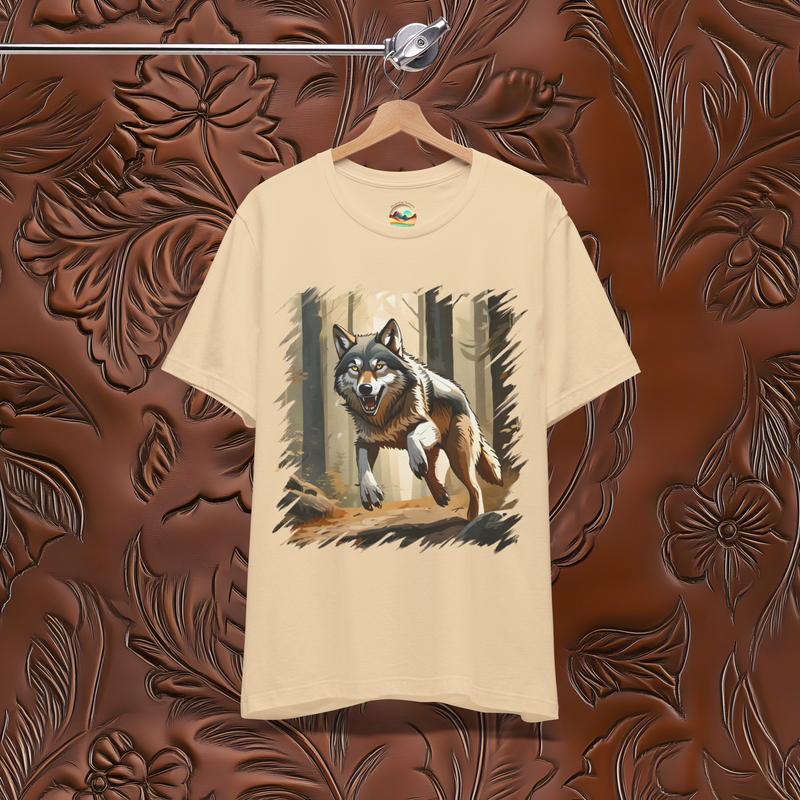 The Wild Wolf Hunt T-Shirt - Fierce & Untamed Wildlife Tee Soft Cream