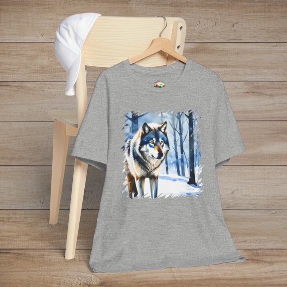 The Winter Wolf T-Shirt - A Symbol of Strength & Wilderness Athletic Heather
