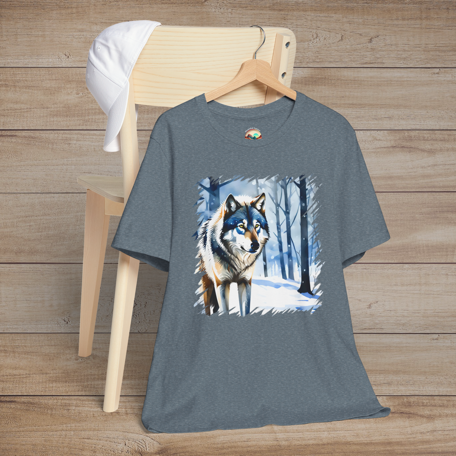 The Winter Wolf T-Shirt - A Symbol of Strength & Wilderness Heather Slate