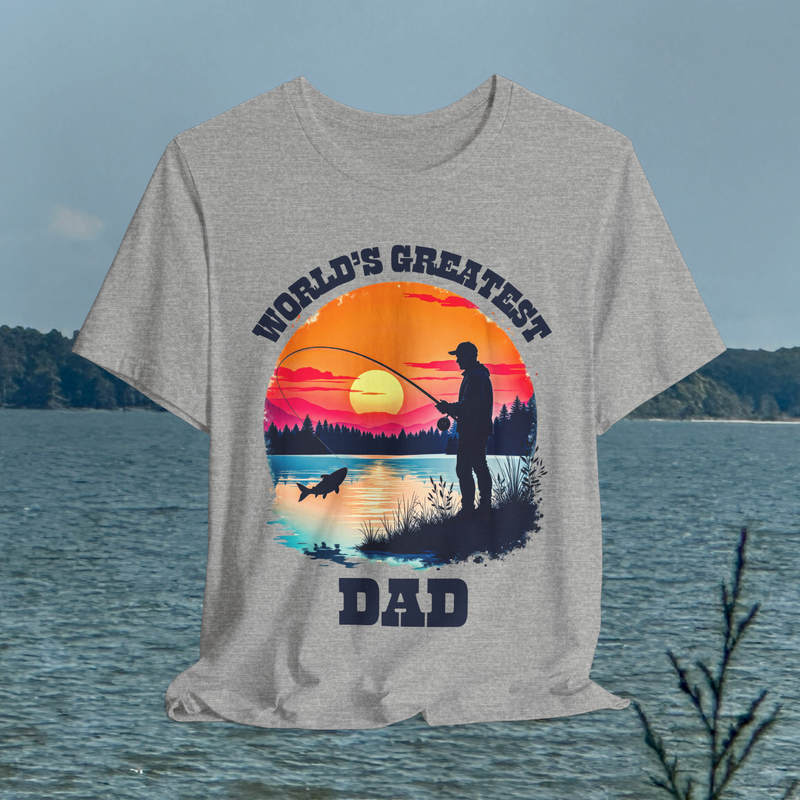 🎣 Reel in the Love – World’s Greatest Dad Fishing Tee Athletic Heather