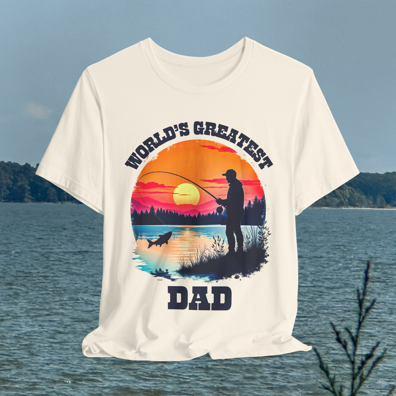 🎣 Reel in the Love – World’s Greatest Dad Fishing Tee Natural